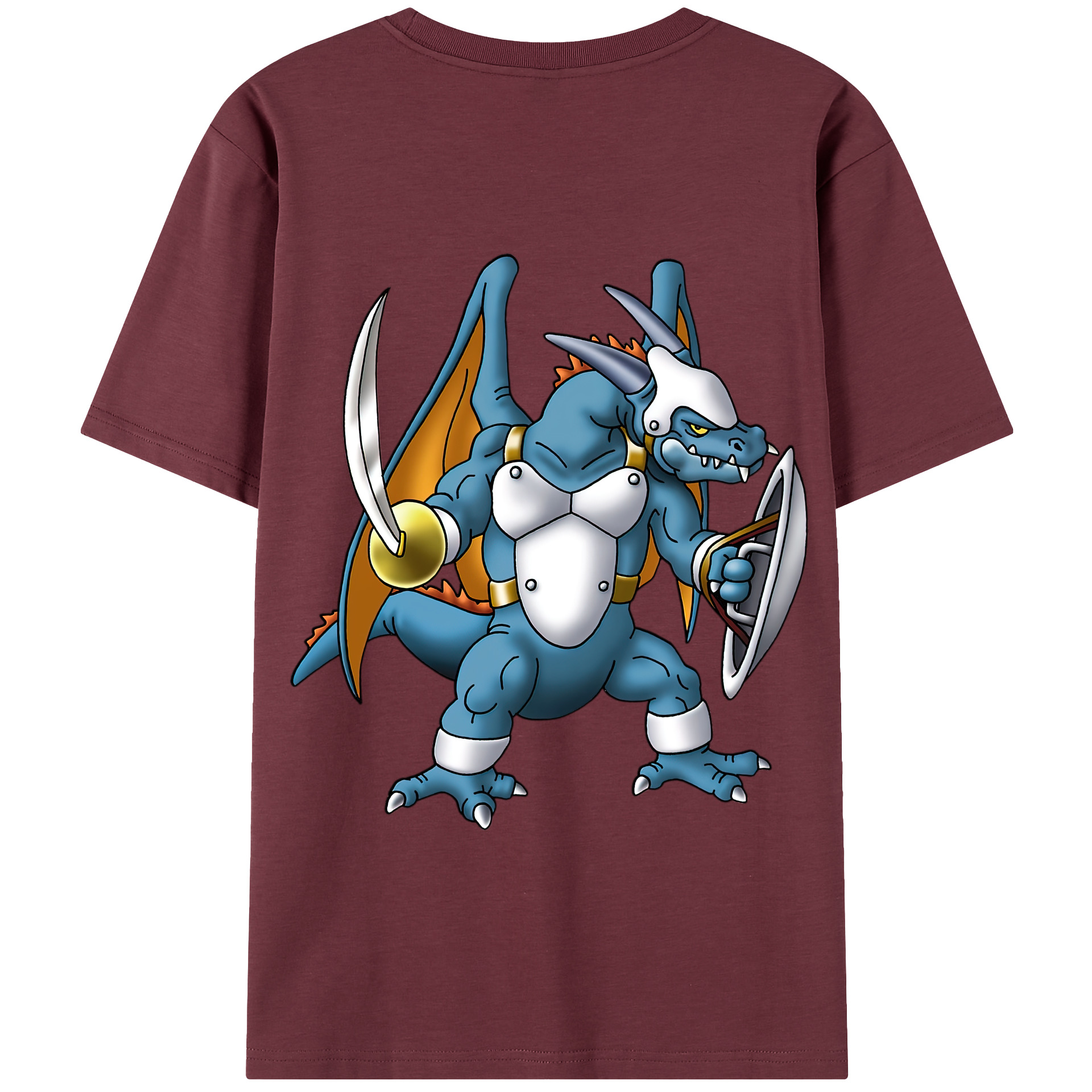 （画像用） ドラゴンクエスト Doragon Kuesuto Dragon Quest 綿100％半袖Tシャツ（背面プリント）